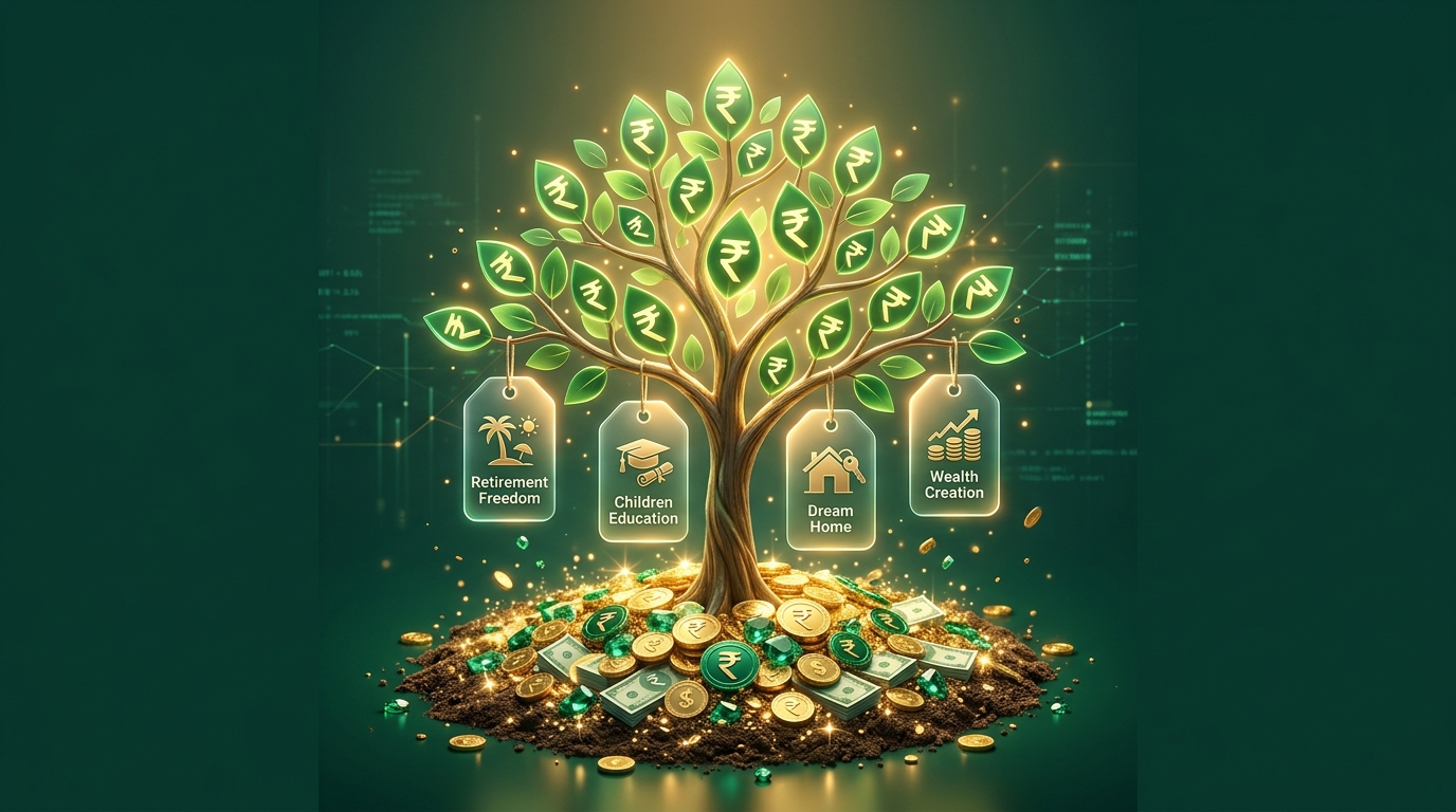 PlantMoneyGrow - 3D Wealth Compounding Tree with Financial Goals: Retirement, Education, Home, Wealth